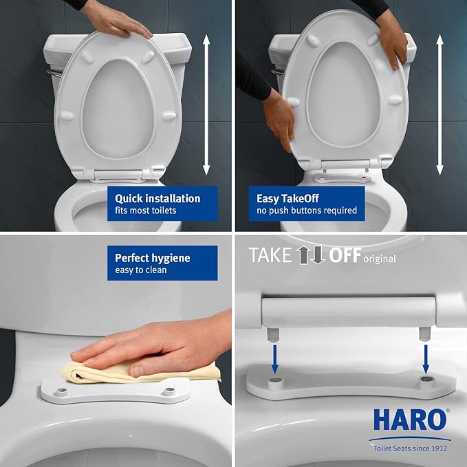 HARO | ROUND Toilet Seat | Heavy-Duty up to 550 lbs Capacity | Slow-Close-Seat - Image 3