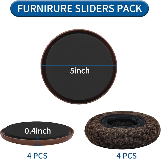 5" Furniture Sliders, 2-in-1 Furniture Movers Sliders - Image 2