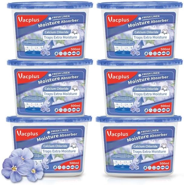 Vacplus Moisture Absorbers 6 Pack, 10.5 Oz Portable Humidity Absorber Boxes by Vacplus
