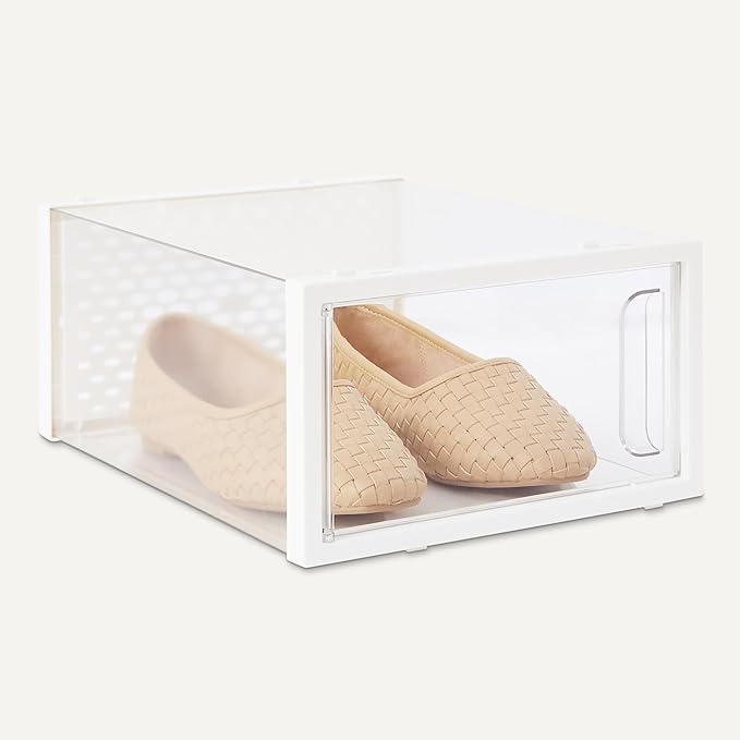 Amazon Basics Stackable and Foldable Clear Shoe Storage Organizer Box - Image 3