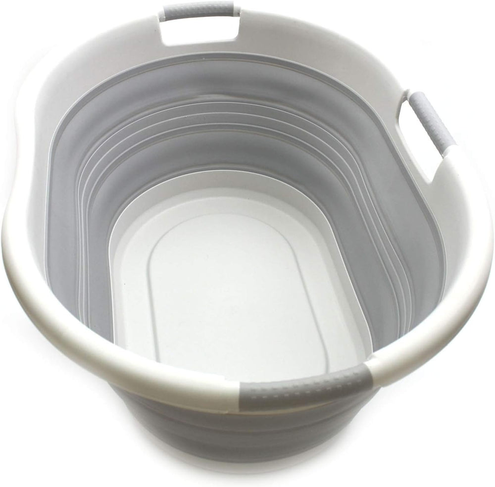 SAMMART 57L (15 Gallons) Collapsible 3-Handled Plastic Laundry Basket - Oval ...
