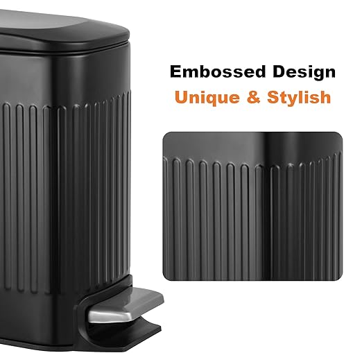 TrashAid Small Black Bathroom Trash Can - Image 4