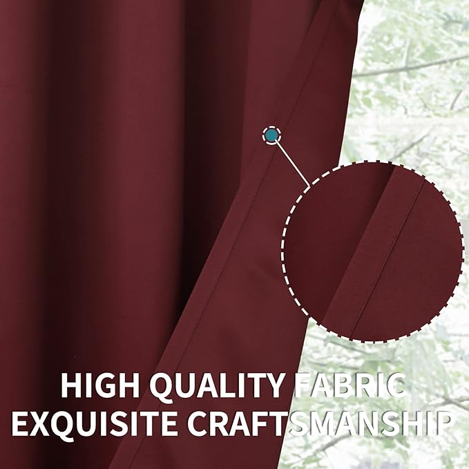 BGment Burgundy Blackout Curtains 63Inches Long - Image 6