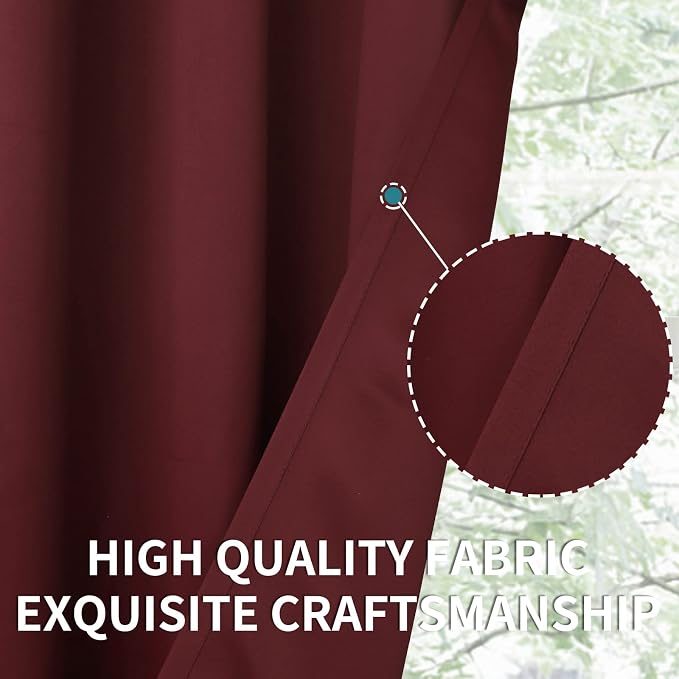 BGment Burgundy Blackout Curtains - Image 6