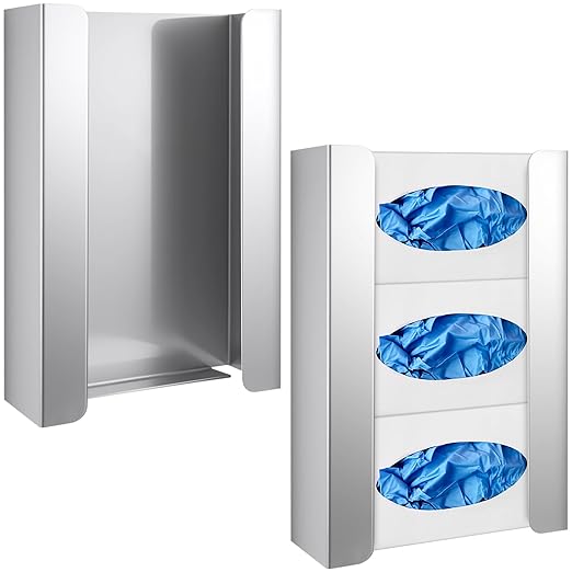 Blulu 2 Pack Glove Box Holder/Dispenser Stainless Steel Triple Wall Mounted by Blulu