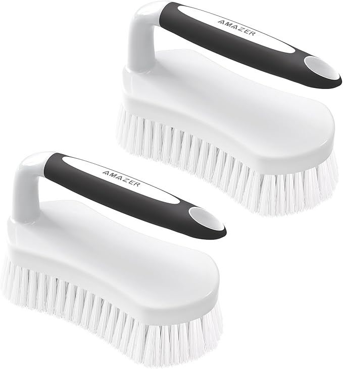 Amazer Scrub Brush for Cleaning Comfort Grip Shower Scrubber Stiff Bristles by Amazer