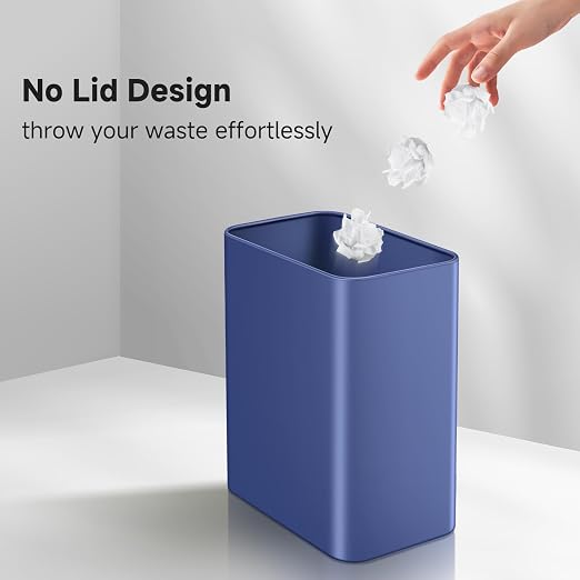 TIPGO Small Metal Trash Can, 2.1 Gallon Slim Trash Can - Image 4