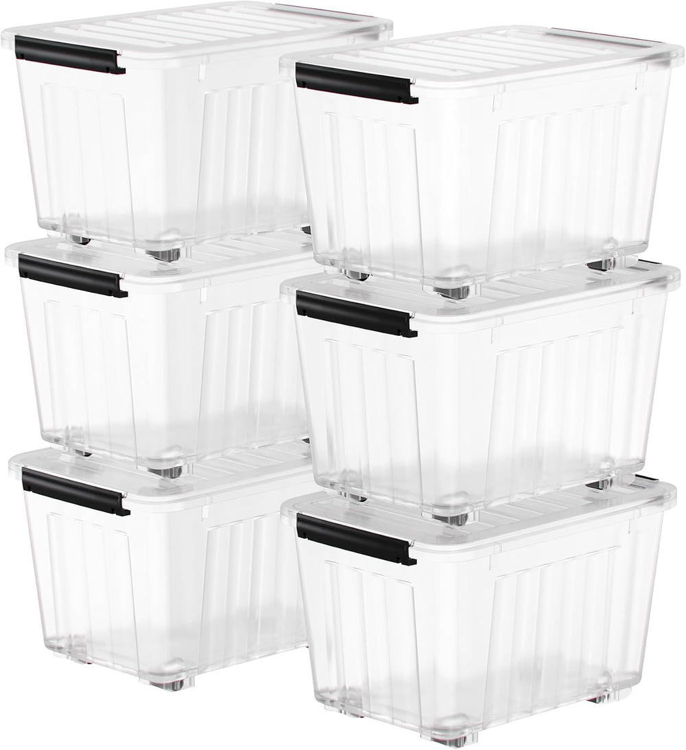 Nazhura 72 Quart Plastic Storage Bin, Stackable and Nestable Storage Boxes