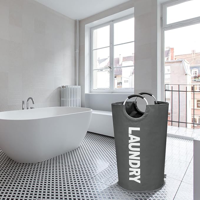 DOKEHOM 90L Large Laundry Basket, Collapsible Laundry Bag, Freestanding Tall - Image 8