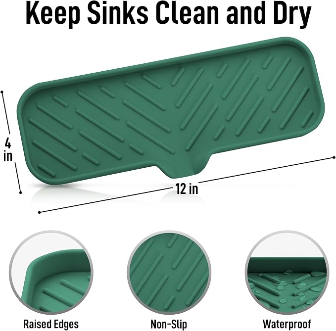 Zulay Kitchen Large Silicone Sponge Holder – Flexible Sink Organizer Tray - Image 4