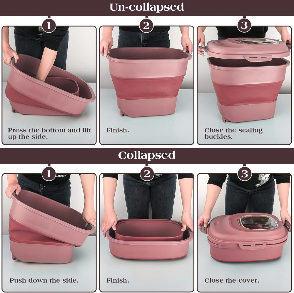 TIOVERY Dog Food Storage Container, Airtight Collapsible 13lb to 30lb Pet Foo...
