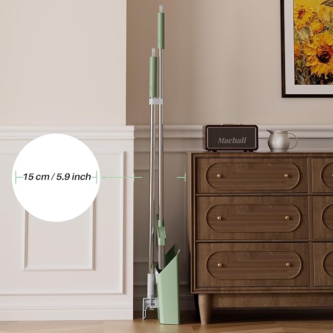 JOYMOOP Dark Teal Green Broom and Dustpan Set - Image 9