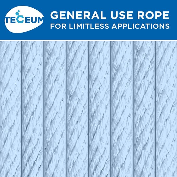 TECEUM Cotton Rope 3/16” – 100 FT – Strong All-Purpose Braided Rope – Natural - Image 9