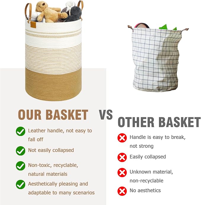 danpinera 79L Laundry Hamper Basket, Tall Round Dirty Clothes Hamper - Image 7
