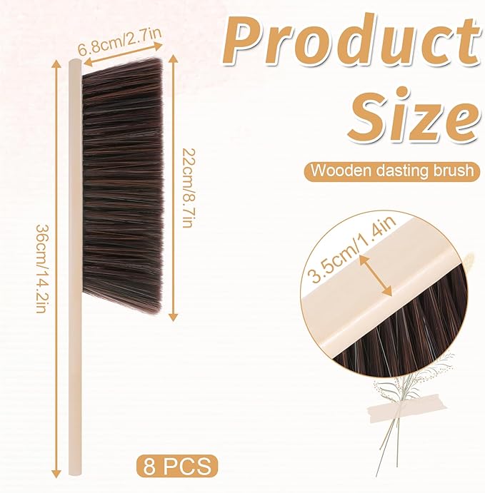 8 Pieces Woooden Dust Brush Hand Broom Bulk Bench Brush - Image 2