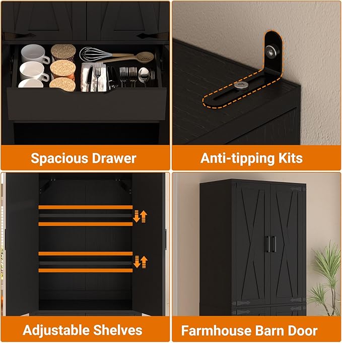 Unikito Kitchen Pantry Cabinet - Image 4