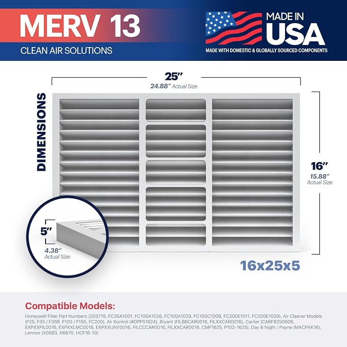 BNX TruFilter 16x25x5 MERV 13 Air Filter - Image 2