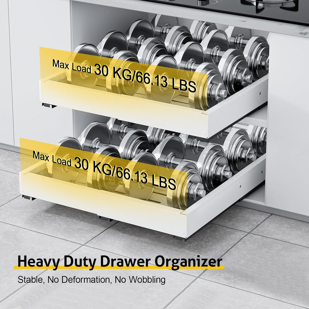 2 Pack Pull Out Cabinet Organizer, Expandable Width (11.4"-18.9") D...