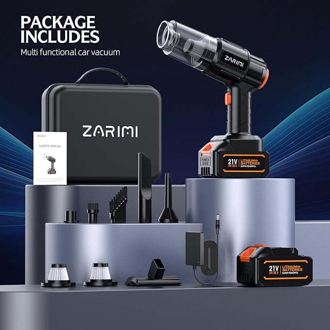 Car Vacuum Portable Cordless, 40000Pa High Power Dust Buster, 6-in-1 Handheld - Image 7
