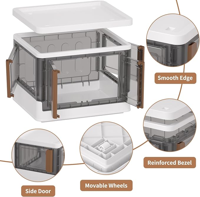HAIXIN Cube Storage Bins with Lids, organization and storage with 4 Doors - Image 3