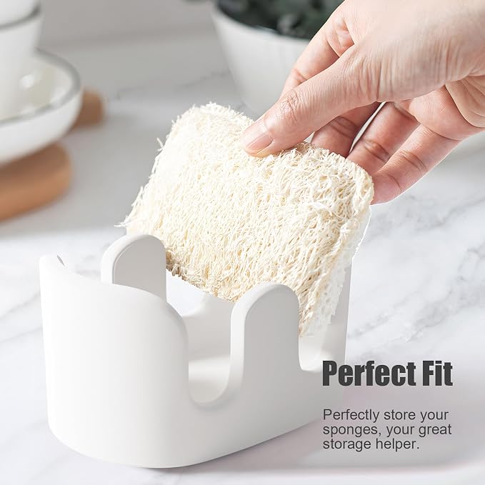 Double Sponge Holder, 2 Slot Diatomite Stone Sponge Holder, Absorbent Sponge - Image 6