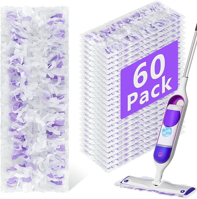 60 Pack Disposable Power Mop Refills Pads Compatible by DOCXCDO