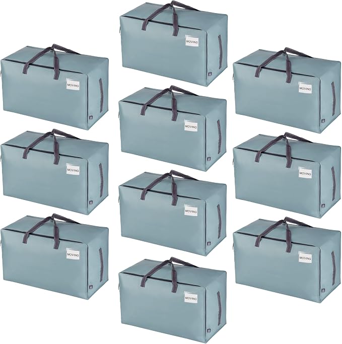 VENO 10 Pack Moving and Storage Bags, Heavy Duty, Alternative to Moving Boxes by Veno