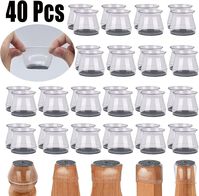 BUMACO 40Pcs Chair Leg Floor Protectors Chair Leg Protectors - Image 4