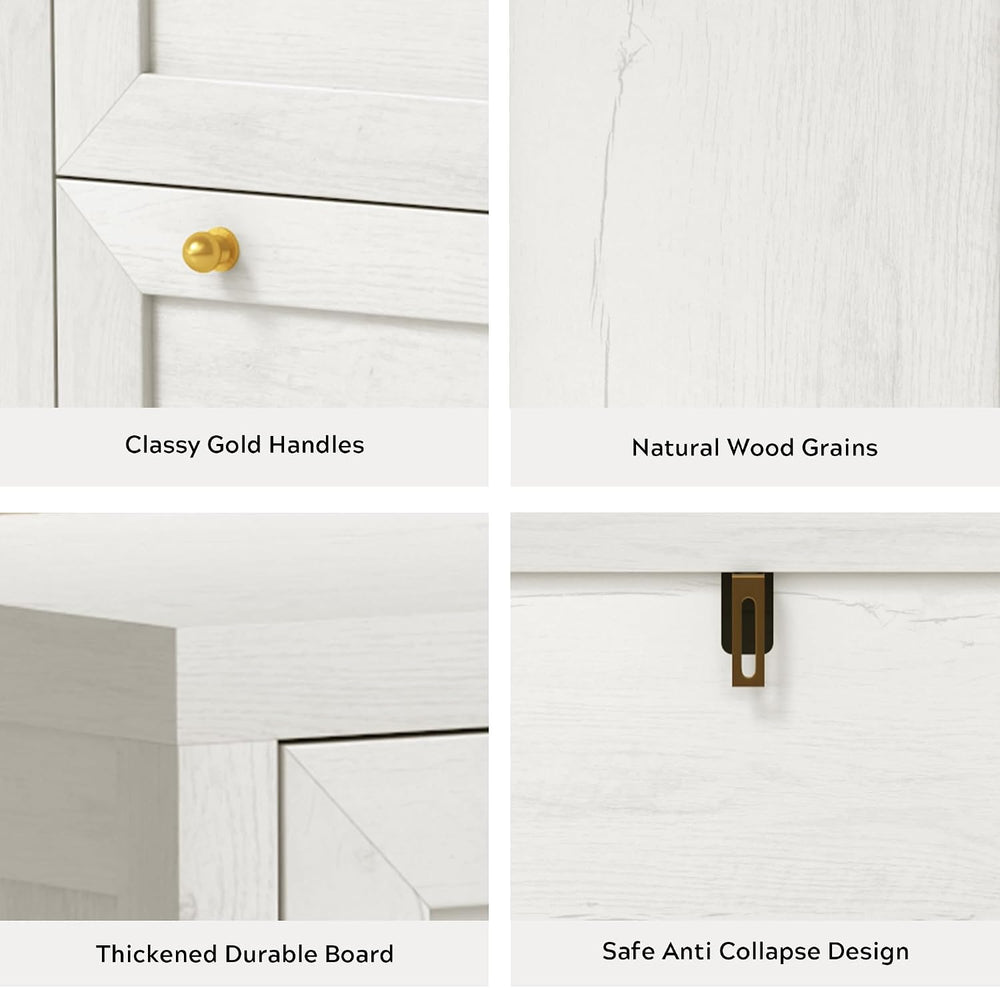 EYYTHUNG 3 Drawer Dressers Set of 2 for Bedroom, Farmhouse Chest of Drawers w...