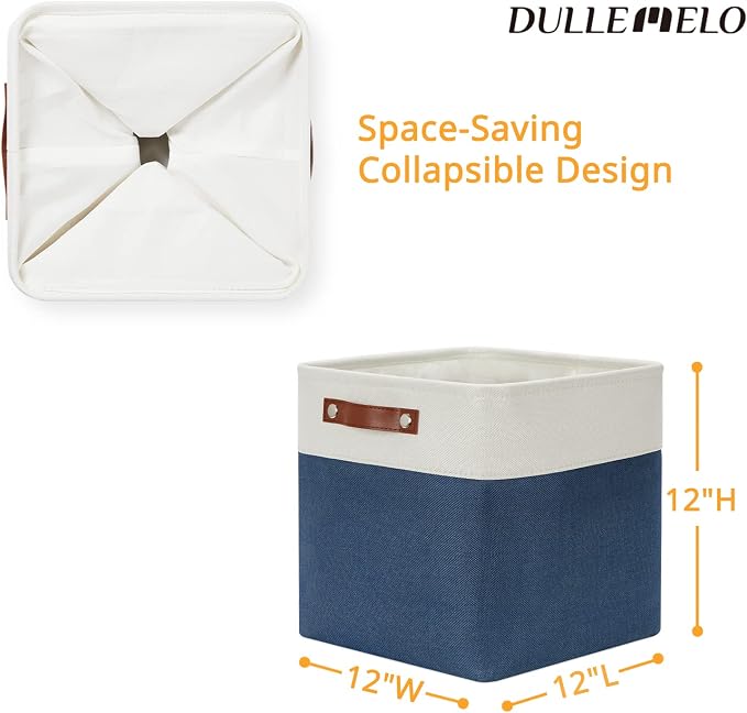 DULLEMELO Foldable Storage Cubes 12 x 12 Organizer Bins, Canvas Storage Bins - Image 2