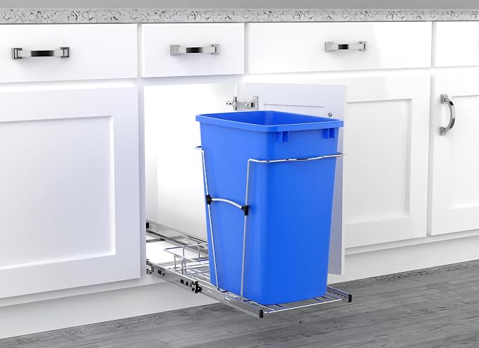 Rev-A-Shelf Pullout Trash Can for Under Kitchen Cabinets 35 Qt Garbage Waste - Image 8