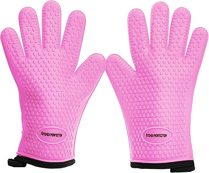KITCHEN PERFECTION Silicone Smoker Oven Gloves -Extreme Heat Resistant BBQ by Kitchenperfection