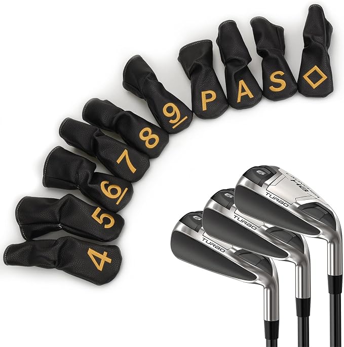 10pcs /Set Black Hybrid Iron Head Covers Protector by CRAFTSMANGOLF