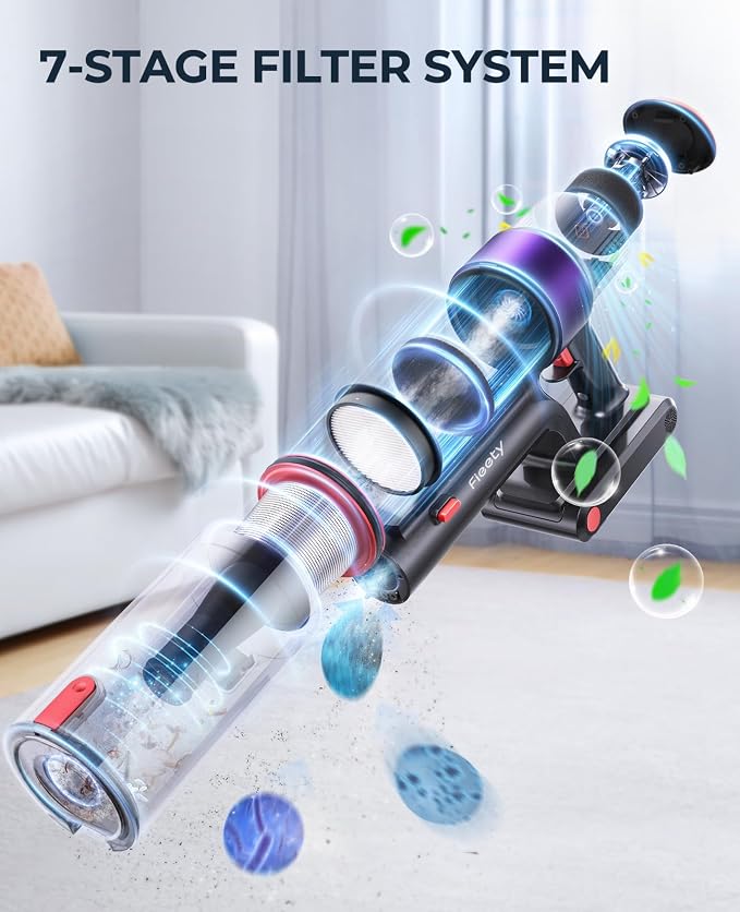Fieety Cordless Vacuum Cleaner, 550W 45KPA Cordless Stick Vacuum Cleaner - Image 6
