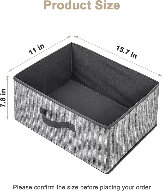 Storage Baskets, 15.7 Inch Woven Fabric Bins, Storage Cubes - Image 2