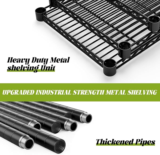 Storage Shelves, 5-Tier Adjustable Metal Industrial Utility Shelf Rack - Image 7