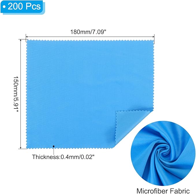 PATIKIL Eyeglass Microfiber Cleaning Cloth 7"x6", 200 Pack Glasses Cleaning - Image 2