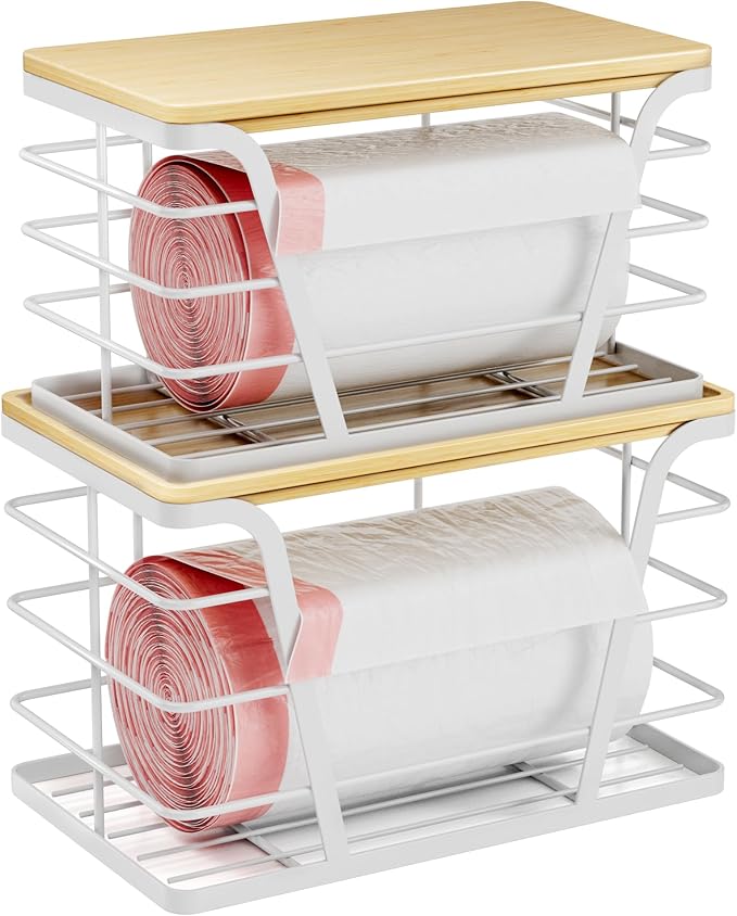 2 Pack Stackable Laundry Room Organization and Storage, Laundry Room Decor and by TrashBagHolder