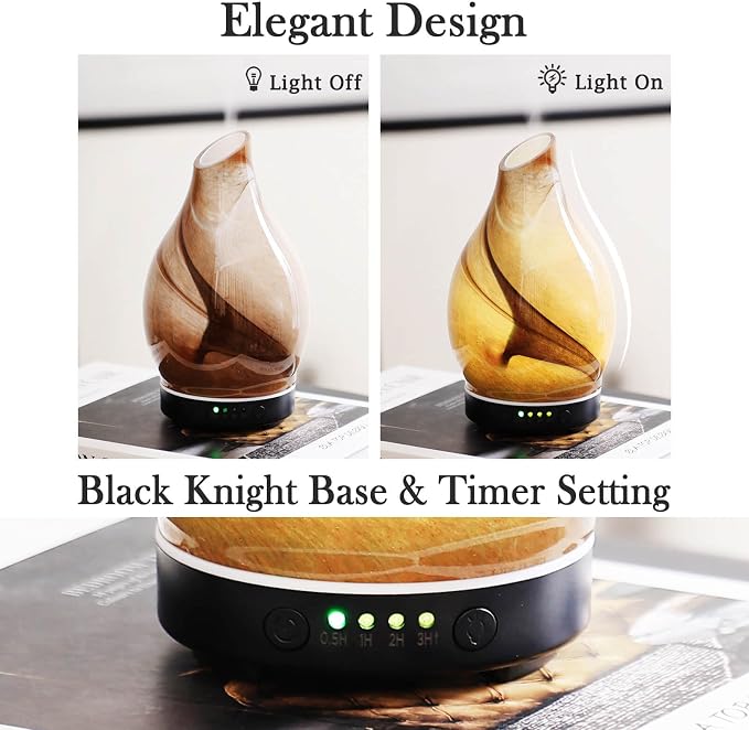Porseme 150ml Essential Oil Diffuser Glass Color Changing Aroma Air Diffusers - Image 4