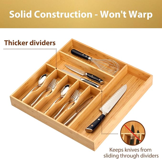 Umilife Large Kitchen Drawer Organizer, 2.5" High - Image 3
