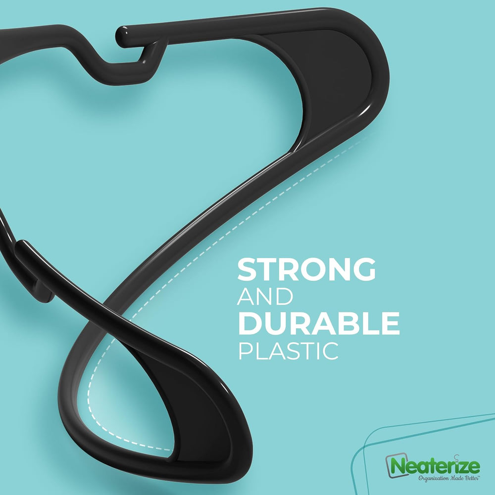 NEATERIZE Clothes Hangers Plastic 100 Pack for Adults - Plastic Hangers, The ...
