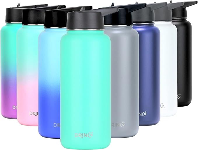 DRINCO Stainless Steel Water Bottle Spout Lid Vacuum Insulated Double Wall by Drinco