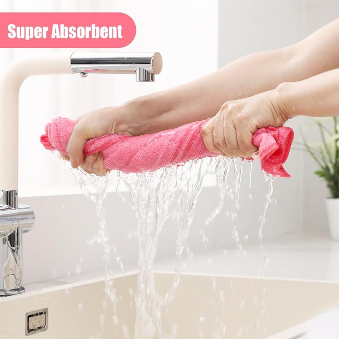 Homaxy Microfiber Kitchen Towels and Dishcloths Set, 16 Pack Soft and Absorbent - Image 3