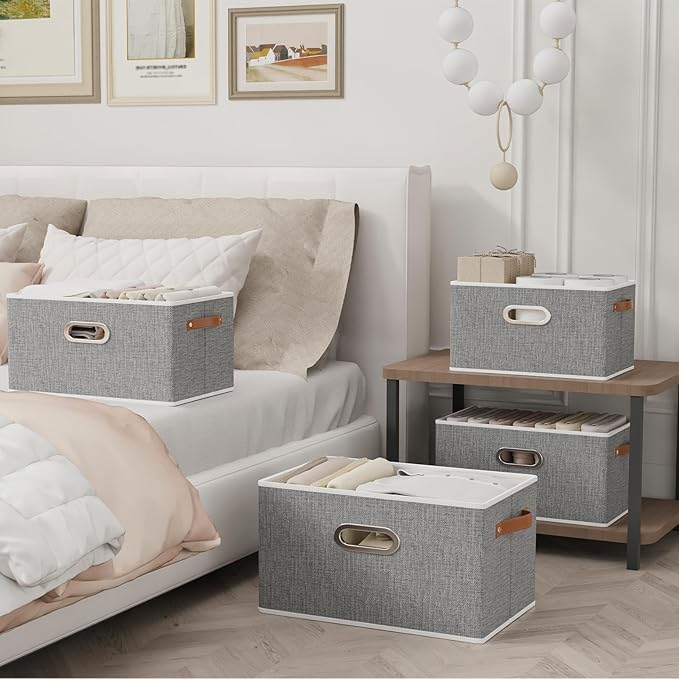 Yawinhe Fabric Storage Baskets, Foldable Closet Organizer - Image 2