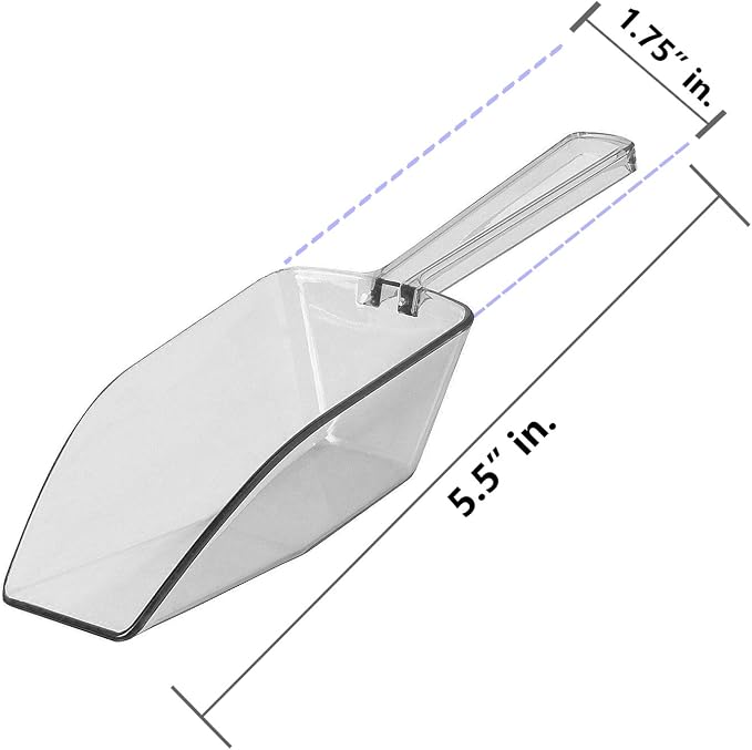 Clear Mini Plastic Acrylic Scoops 12 Pcs | 5.5” Kitchen Scoop | Wedding - Image 3