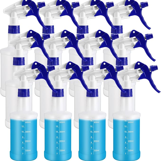 Eccliy 12 Pcs 16 Oz Plastic Spray Bottle, Adjustable Empty Reusable Sprayer by Eccliy