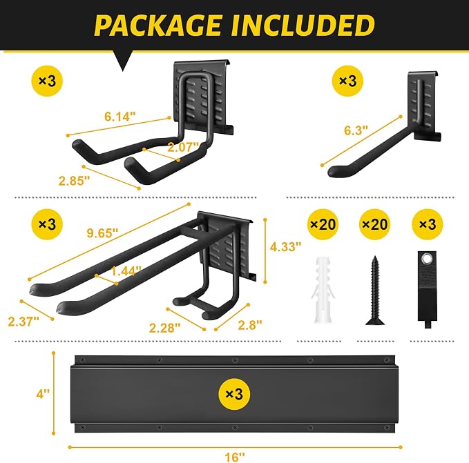 Garage Tool Organizer Wall Mount, 48 Inches Garden Tool Organizer - Image 7