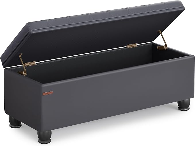 SONGMICS Storage Ottoman, Storage Bench, Tufted Entryway Bedroom Bench - Image 7