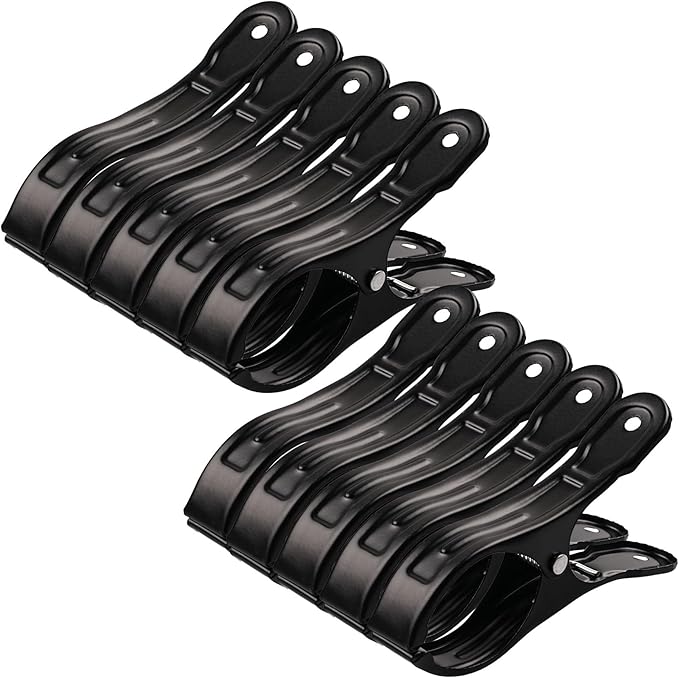 10 Pack Metal Beach Towel Clips, Large Beach Chair Clips by Dapute