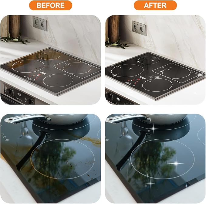 Glass Stove Top Cleaner Kit, 12 Oz Glass Cooktop Cleaner Non-Abrasive, Stove - Image 2